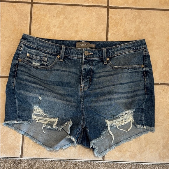 torrid Pants - Distressed Blue Denim Shorts